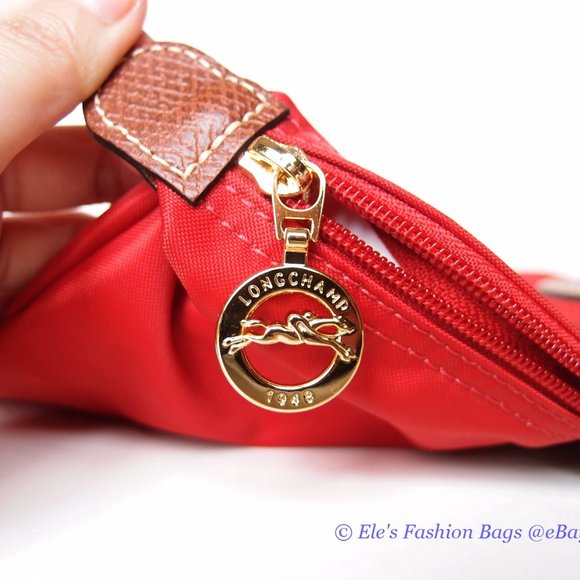 NWT LONGCHAMP Le Pliage Medium/Small Shoulder Tote Burnt Red AUTHENTIC - Picture 11 of 16